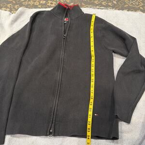 Vintage Tommy Hilfiger Navy Black Quarter Zip Sweater Size Small